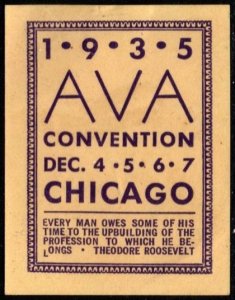 1935 US Poster Stamp 1・9・3・5 AVA American Vocational Association Convention