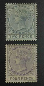 MOMEN: LAGOS SG #23-24 1884-6 MINT OG H £260 LOT #64410