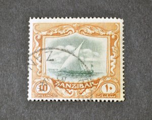 British Zanzibar sc# 175 Used - Cancelled with gum 1921 Crown over Script wmk