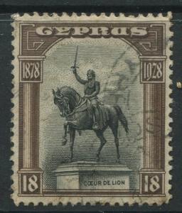 Cyprus - Scott 121 - KGV- Pictorial Definitives-1928 -FU - Single 18pi Stamp