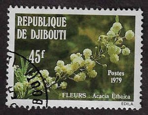 Djibouti #501 Used; 45fr Flowers (1979)