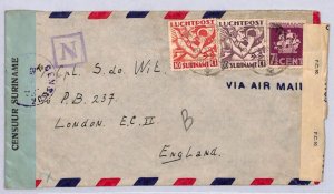 Netherlands Col SURINAME WW2 1943 Cover*UNDERCOVER ADDRESS* Polish Forces? ZN299