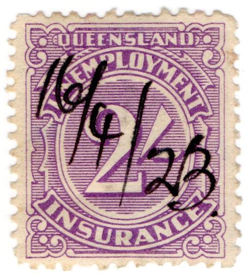 (I.B) Australia - Queensland Revenue : Unemployment Insurance 2/-