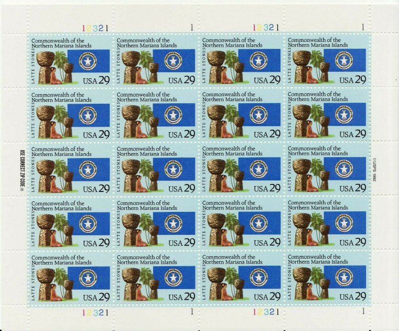 Mariana Islands Sheet of Twenty 29 Cent Postage Stamps Scott 2804