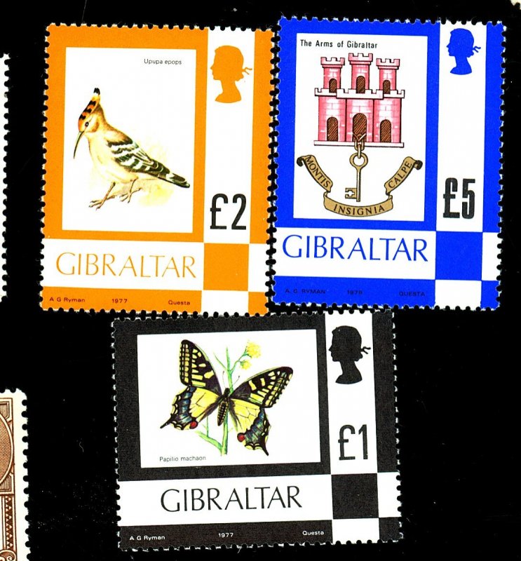 GIBRALTAR #354 355 355A MINT FVF OG NH Cat $20