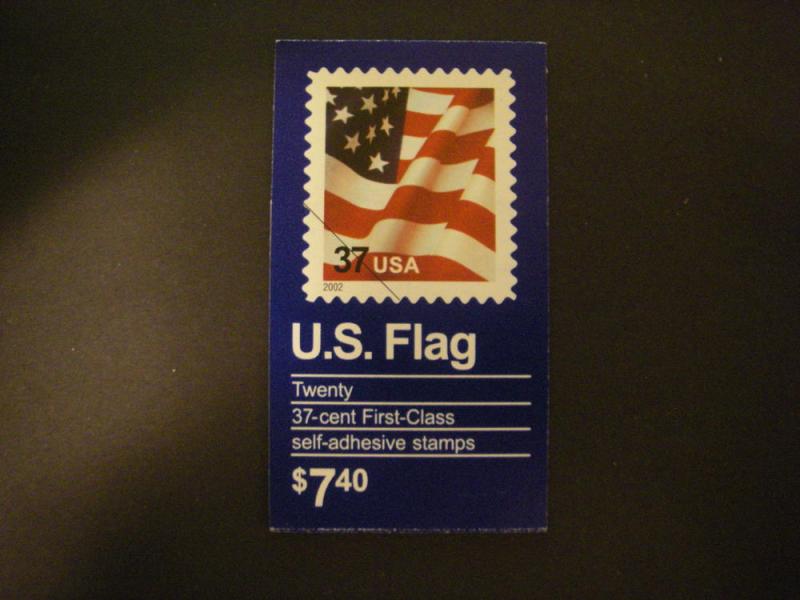 BK291B, Scott 3636a, b, 37c Waving Flag, booklet of 20, #S11111, MNH Beauty