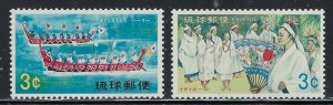Ryukyu Is 186-87 MNH 1969-70 issues (fe7746)