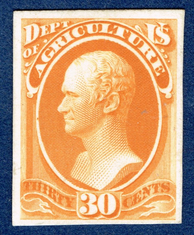 [st1640] USA 1873 Scott #O9P4 24¢ Agriculture Official Proof on Card