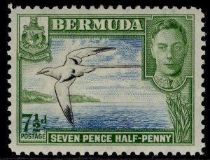 BERMUDA GVI SG114c, 7½d black, blue & yellow-green, LH MINT.