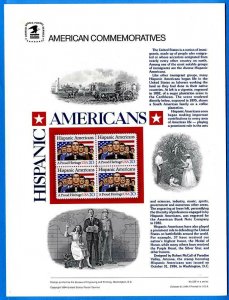 USPS COMMEMORATIVE PANEL #230 HISPANIC AMERICANS #2103