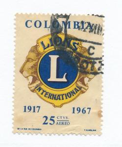  Colombia 1967 Scott C492 used - 25c, Lions international