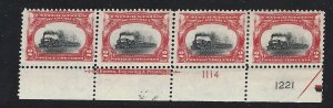U.S Scott 295 plate number 1114 og/nh block of four