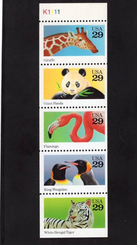 2705-2709 Wild Animals, MNH pane/5 w/plate #