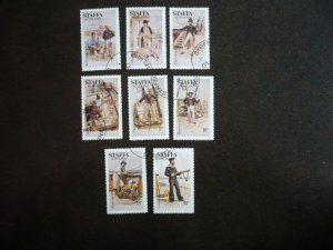 Stamps - Scotland - Staffa - Cinderellas - CTO Set of 8 Stamps