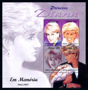 [95319] Mozambique 2002 Royalty Princess Diana Sheet MNH