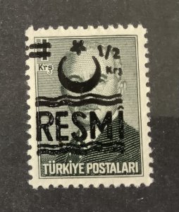 Turkey  1957 Scott  o38 MNH - 1/2k on  1k, overprinted