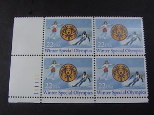 US # 2142-MINT/NEVER HINGED--LL--PLATE # BLOCK OF 4--SPECIAL OLYMPICS--1985