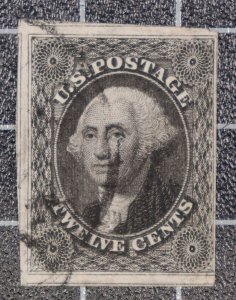 Scott 17 12 Cents Washington Used Nice Stamp SCV $250.00