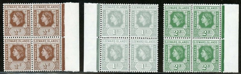 LEEWARD ISLANDS SCOTT#133/47 MARGIN BLOCK SET  MINT NH-SCOTT VALUE $271.00