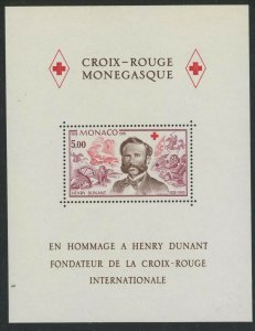 Monaco 1978 Henri Dunant & Red Cross S/S Sc# 1137 NH