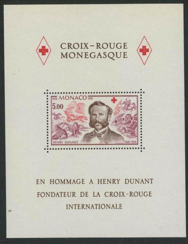 Monaco 1978 Henri Dunant & Red Cross S/S Sc# 1137 NH