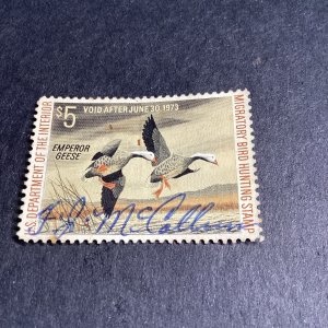 SCOTT#RW39 1972 $5 EMPEROR GEESE DUCK STAMP USED-N/G-US