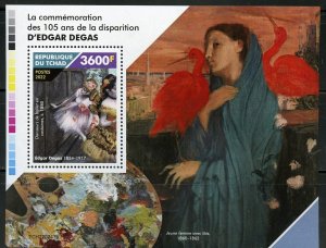 CHAD 2022 105th MEMORIAL OF EDGAR DEGAS PAINTINGS S/SHEET MINT NH