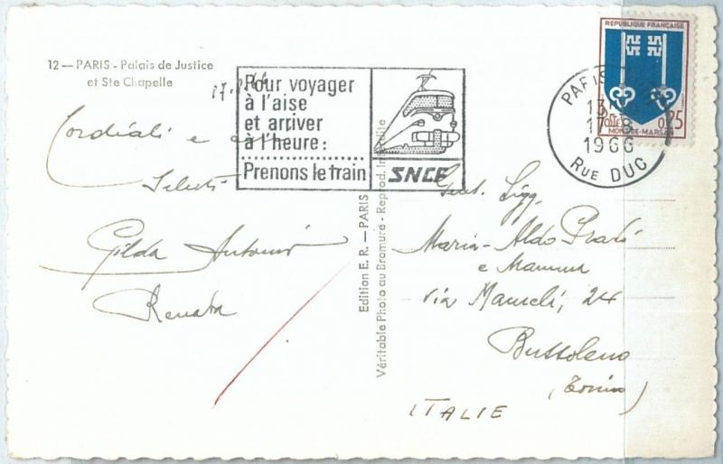 72060 - FRANCE - POSTAL HISTORY -  POSTMARK on POSTCARD 1966 - TRAINS  Railways