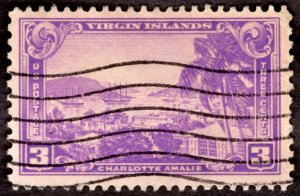 1937, US 3c, Charlotte Amalie Harbor, Used, Sc 802