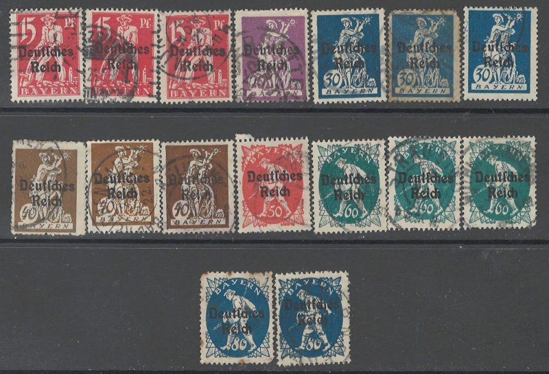 COLLECTION LOT # 2885 BAVARIA 16 STAMPS 1920 CLEARANCE CV+$28