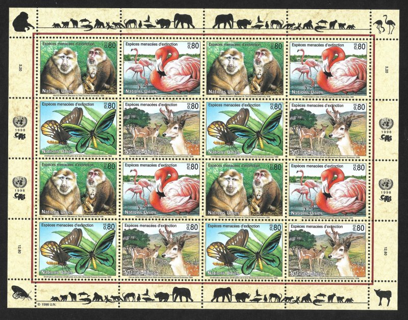 Doyle's_Stamps: 1998 U.N. Endangered Species Sheet Set