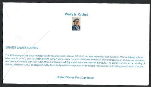 5753 Ernest J Gaines Stamp - Wally Jr. Cachet 23-H-101 FDC -FDOI - Lafayette, LA