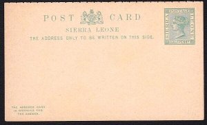 SIERRA LEONE QV ½d postcard with ½d reply attached fine unused.............A8136