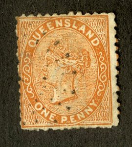 QUEENSLAND 57b USED SCV $10.00 BIN $4.00