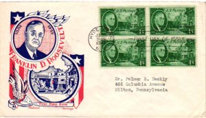 #930 FDR Franklin D. Roosevelt Fleetwood Knapp Cachet DH