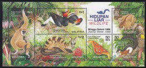 Malaysia # 604, Wildlife Souvenir Sheet, NH, 1/2 Cat.