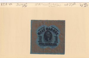 Beer Tax Stamp Sc # REA62, series of 1878, used (pinhole & sm. thin) (54176)