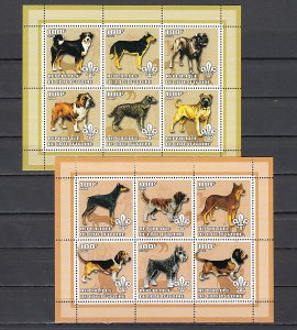 Ivory Coast, 2002 Cinderella. Various Dogs on 2 sheets of 6.