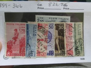 Italy #359-366 used set  2022 SCV = $826.85