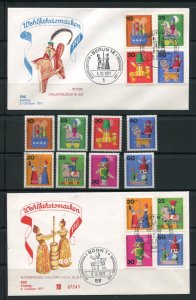 Germany, Berlin Christmas Market Stamp Blocks & First Day Covers MNH 1971