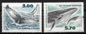 St. Pierre & Miquelon 690-691 Whales Marine Life ZAYIX 0524S0237