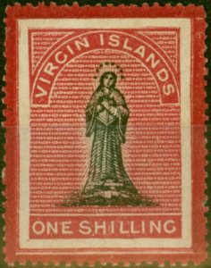 Virgin Islands 1867 1s Black & Rose-Carmine SG18 Fine MM-Variant 5