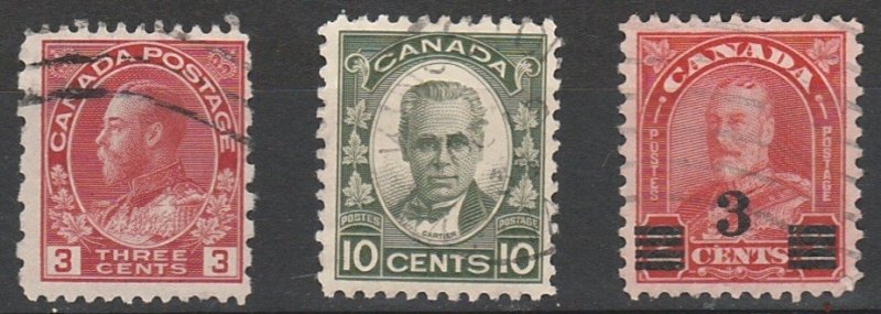 #184,190,191 Canada Used Provisional Issues