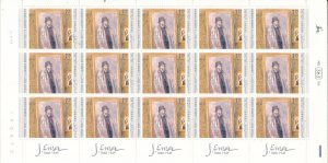 ISRAEL 1999 JOINT ISSUE WITH THE BELGIUM J. ENSOR 15 STAMP ISRAEL SHEET MNH