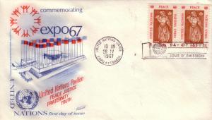 United Nations FDC Sc.# 170 Expo '67 Flags x2 L167