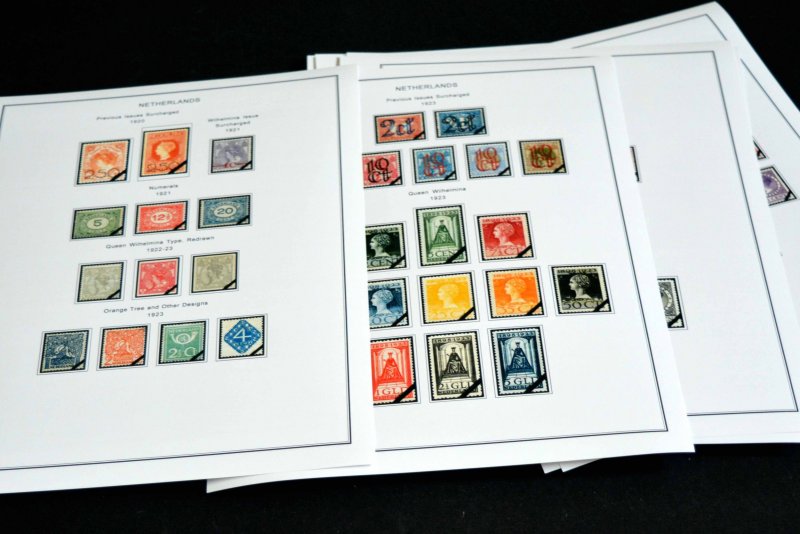 COLOR PRINTED NETHERLANDS [CLASS.] 1852-1947 STAMP ALBUM PAGES (38 ill. pages)