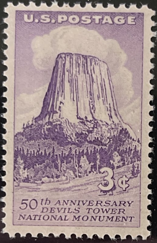 Scott #1084 1956 3¢ Devils Tower MNH OG VF/XF