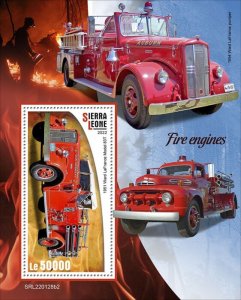 SIERRA LEONE - 2022 - Fire Engines - Perf Souv Sheet #2 - Mint Never Hinged