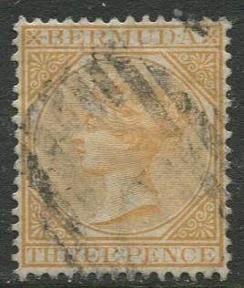 Bermuda - Scott 3 - QV Definitive - Wmk 1 -1873 - VFU -  Single 3p Stamp