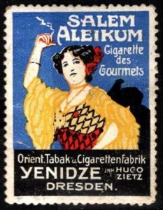 1930's Germany Poster Stamp Salem Gold Aleikum Cigarettes